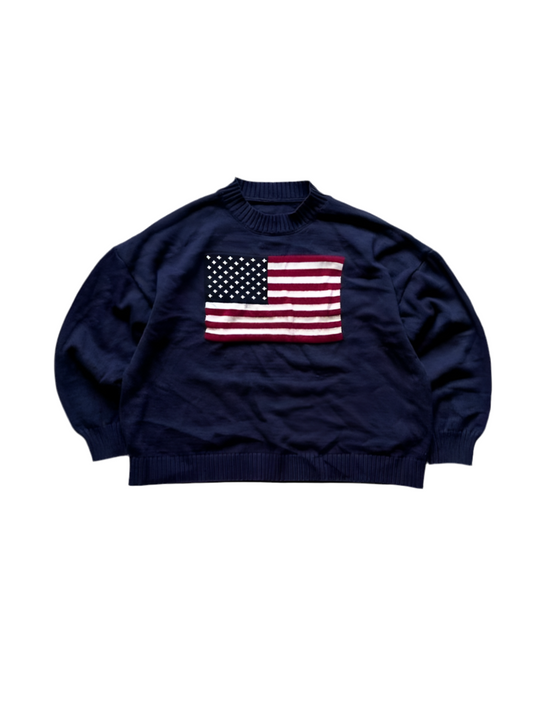 Vintage USA Flag Sweater L