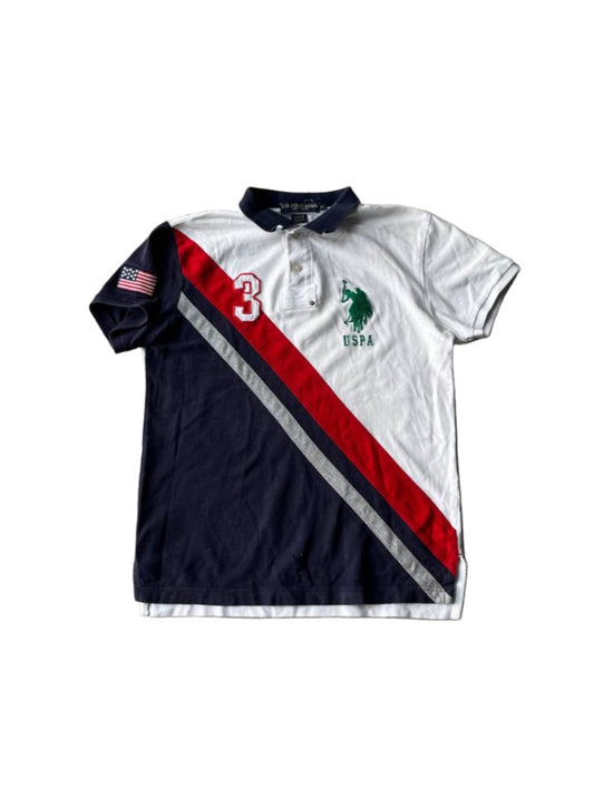 Vintage USPA Usa Flag Polo T-shirt M Lautaro archive