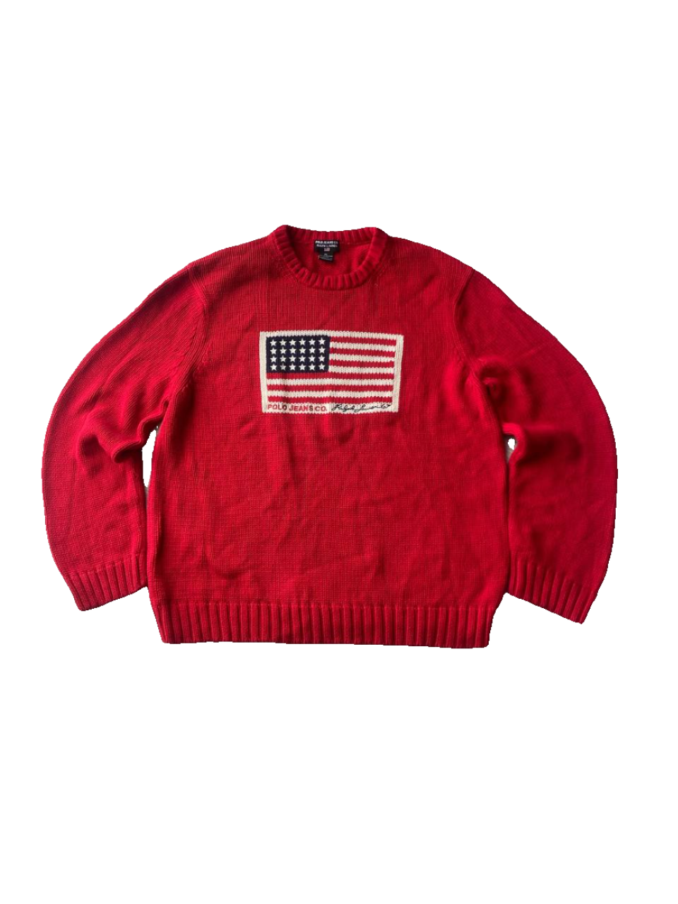 Vintage Polo Ralph Lauren Knit Flag Sweater XL Lautaro archive