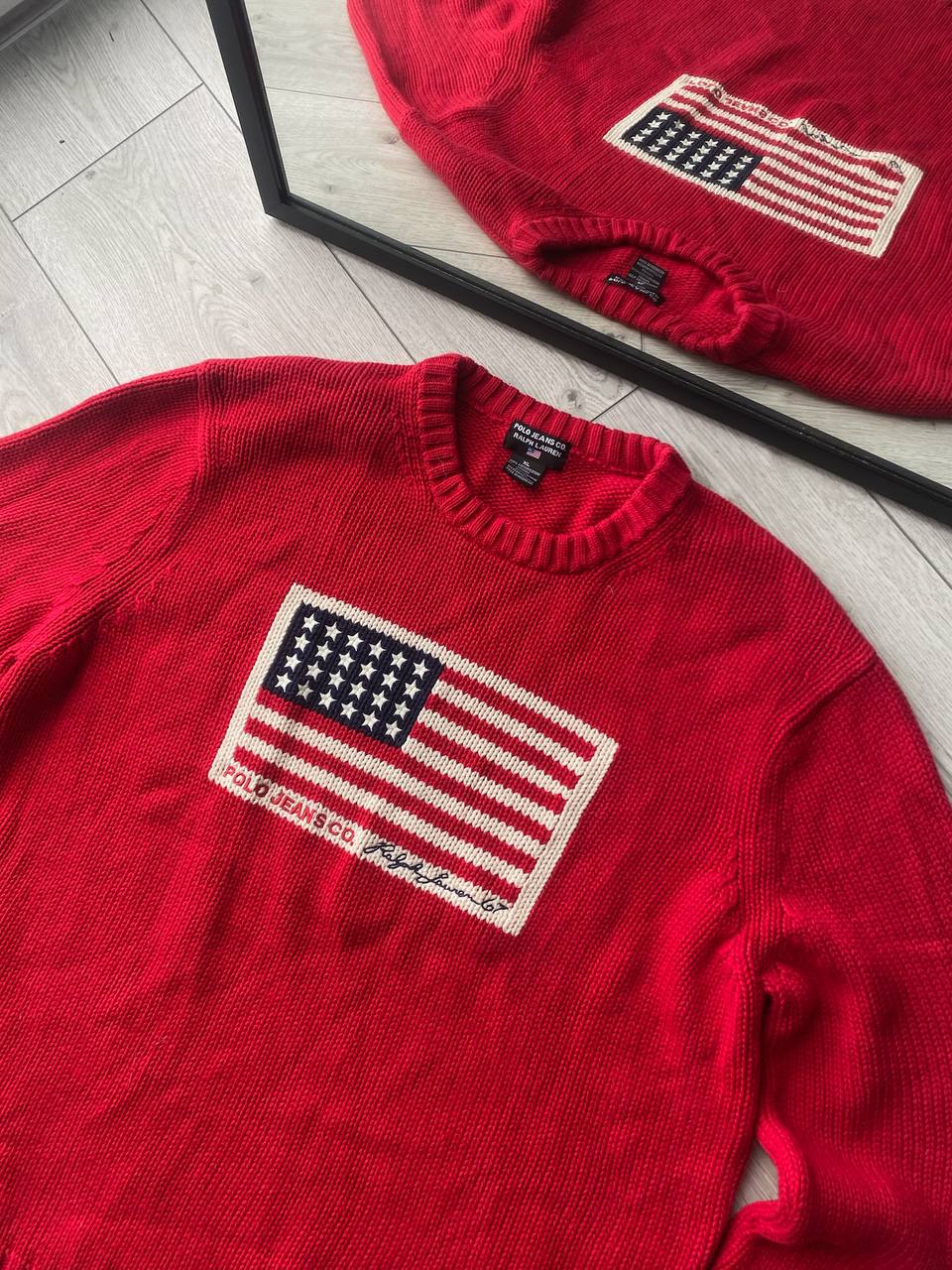 Vintage Polo Ralph Lauren Knit Flag Sweater XL Lautaro archive