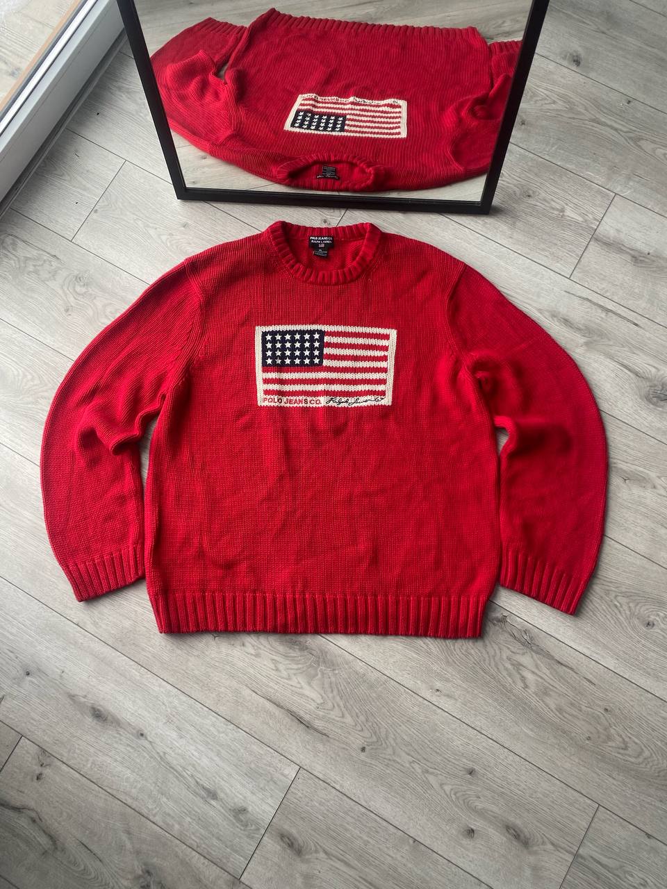 Vintage Polo Ralph Lauren Knit Flag Sweater XL Lautaro archive